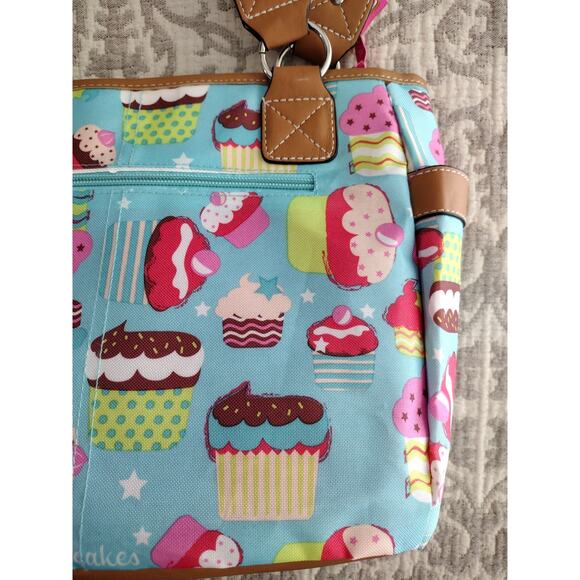 Lily Bloom NWOT Colorful Whimsical Bakery Cupcakes Themed Handbag Purse - Picture 6 of 9